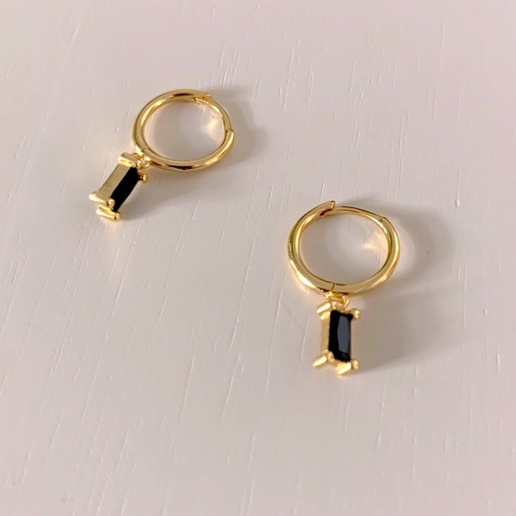 CZ Huggie Earring | 14k Gold Plated - Picture 4 of 5